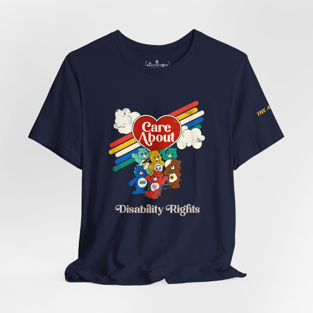 Care About Disability Rights - Retro 80s Vibe - Unisex Jersey Short Sleeve Tee