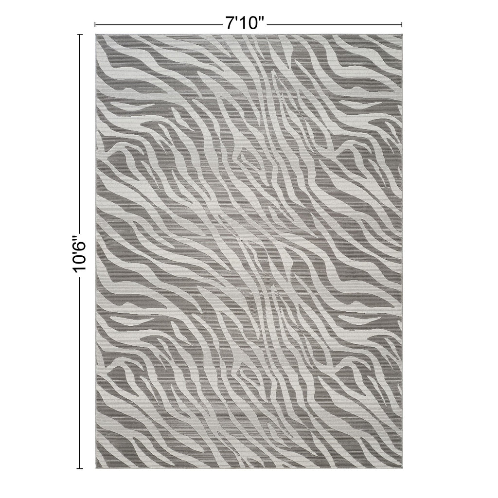 Geometrix GC_DIM1008 Gray 7 ft. 10 in. x 10 ft. 6 in. Contemporary Area Rug with Geometric 3D Effect