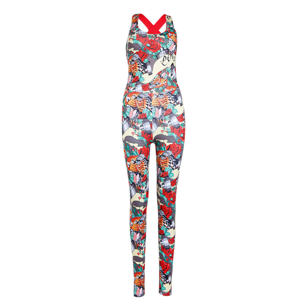 2020 New Yoga Fitness Set with Leaf Print Design