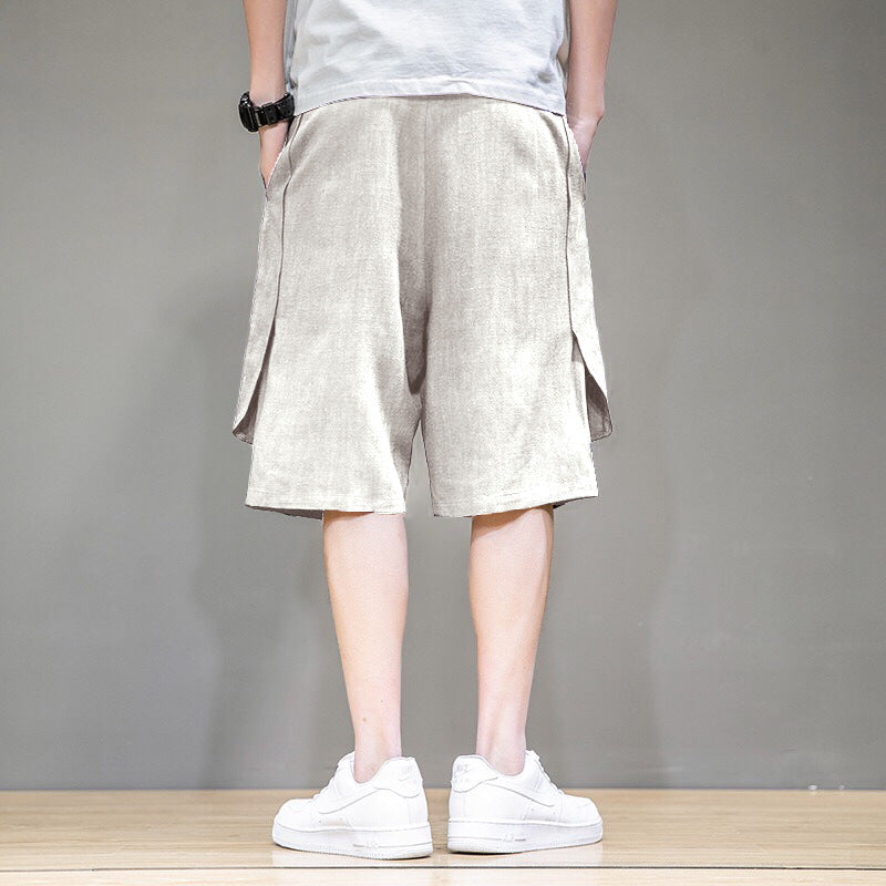 Men's Plus Size Casual Loose Linen Five-Point Shorts