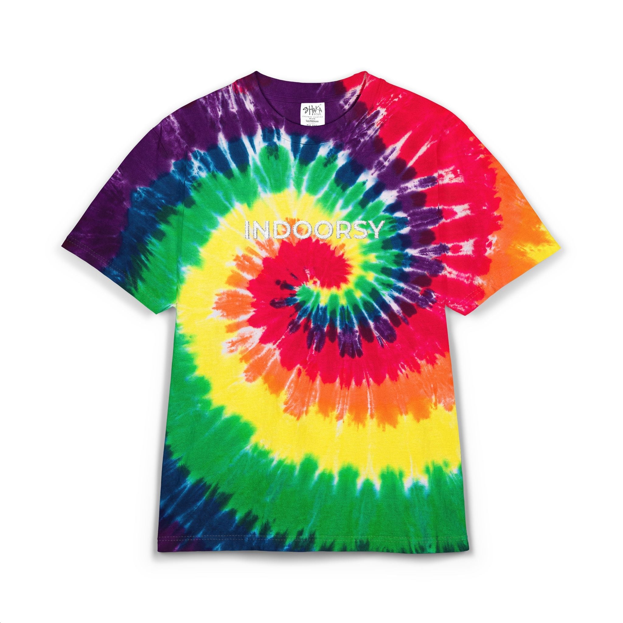 CUSTOM Embroidered Rainbow Tie Dye T-Shirt | Unisex Adult Sizes S - 2X | Two Shirt Colors