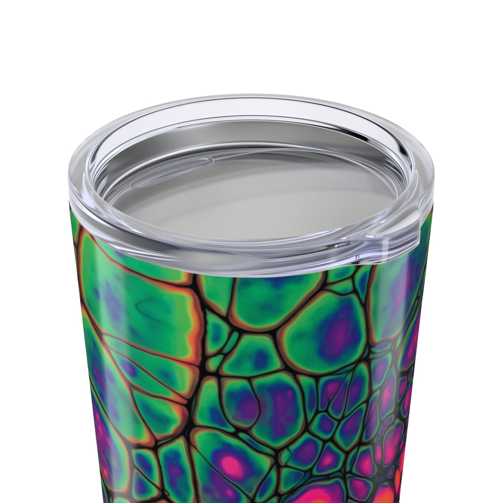 Bespattered Facade Neon Butterfly Abstract Art Tumbler 20oz