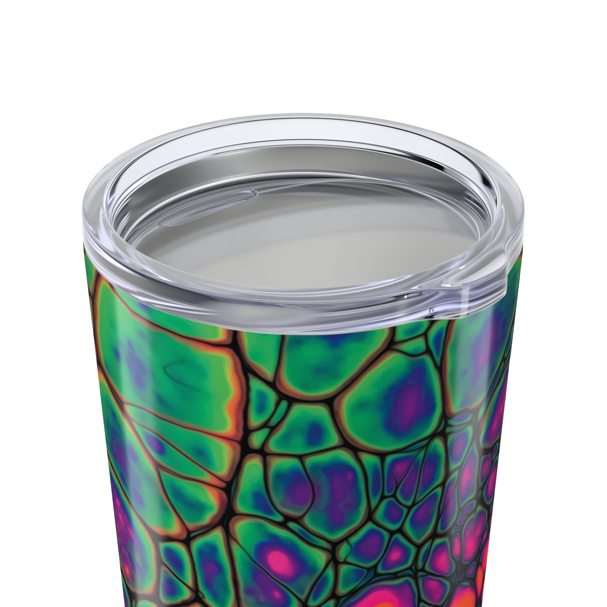 Bespattered Facade Neon Butterfly Abstract Art Tumbler 20oz
