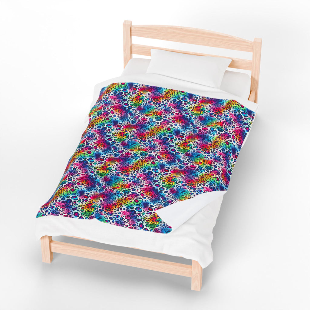Bespattered Facade Neon Animal Print Velveteen Plush Blanket | 3 Sizes