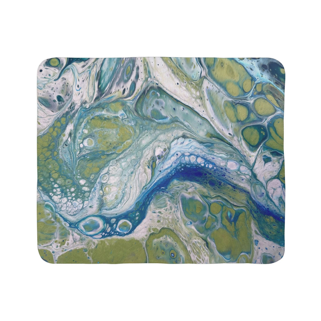Bespattered Facade Sea Turtle Fleece Sherpa Blanket | 2 Colors & Sizes