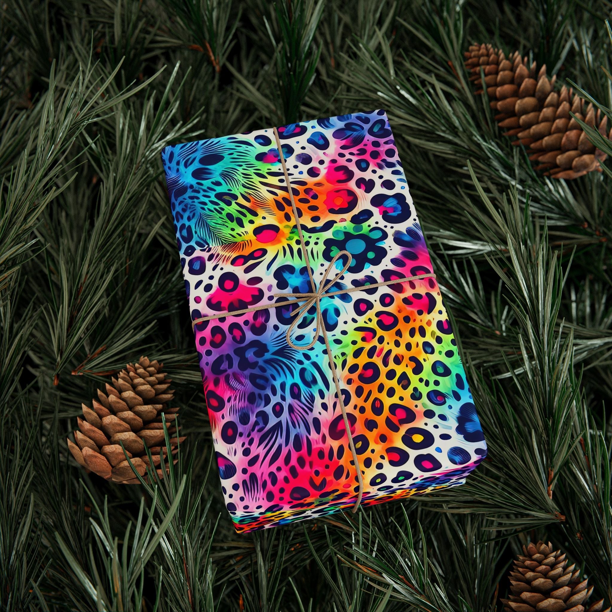 Bespattered Facade Colorful Animal Print Wrapping Paper | Three Sizes | Glossy or Matte
