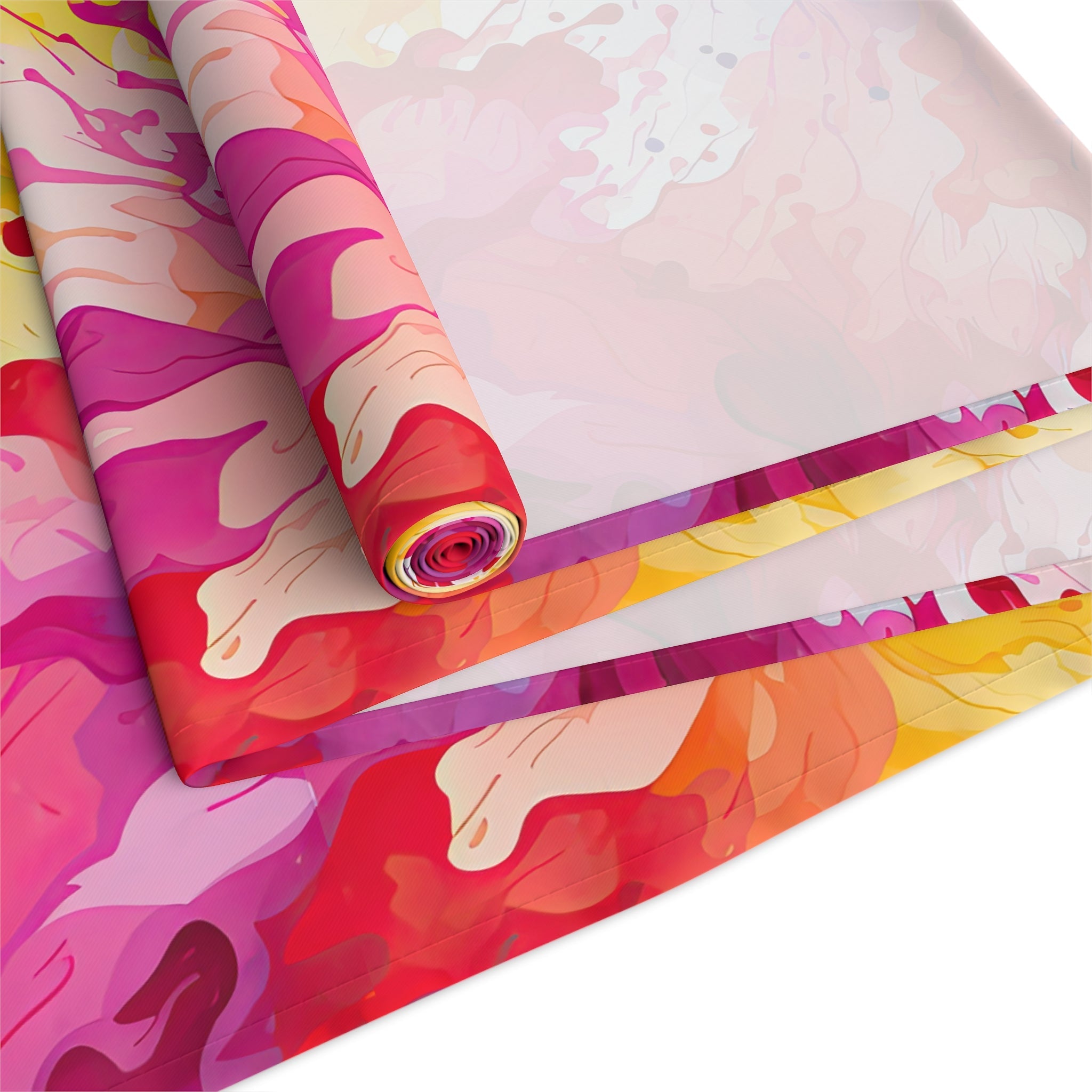 Bespattered Facade Rainbow Abstract Flowers Table Runner (2 sizes)