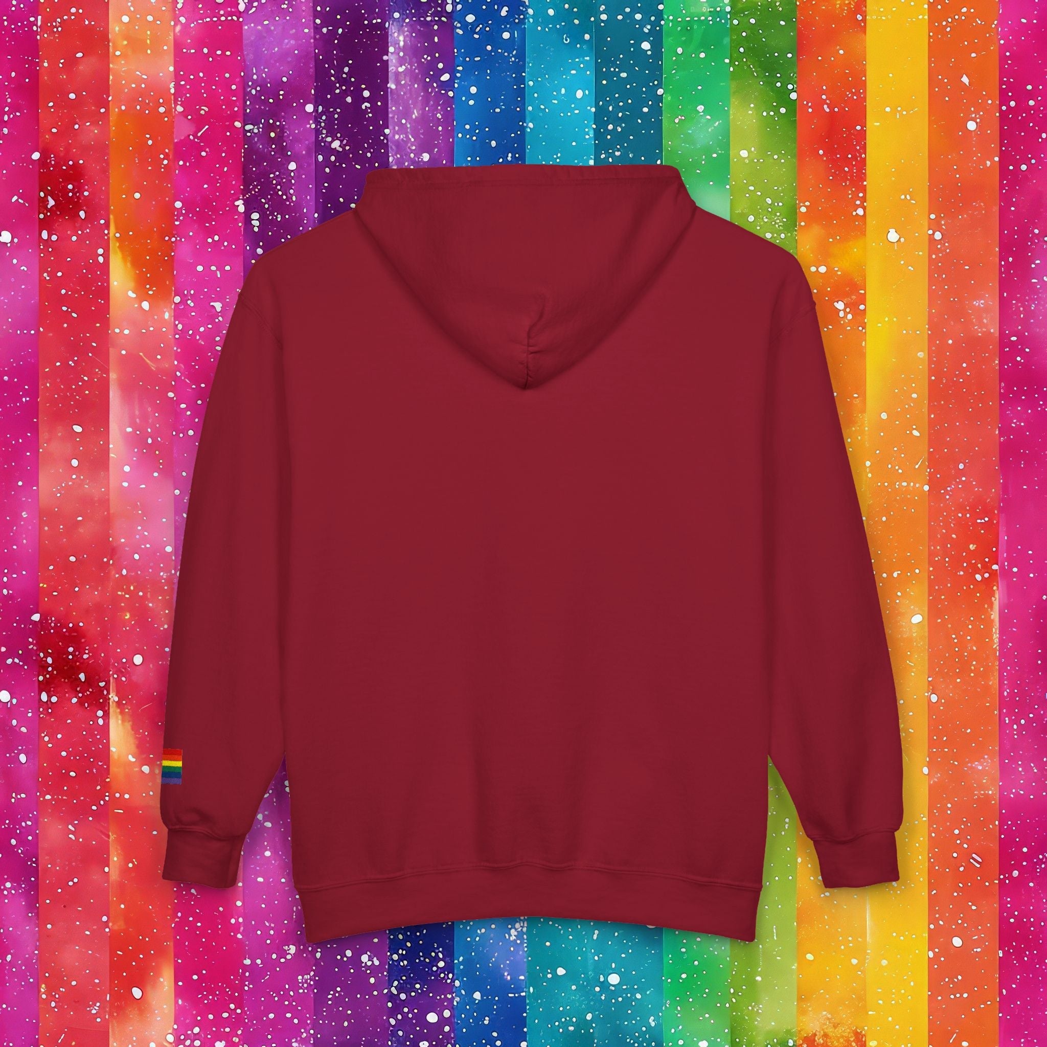 Bespattered Facade Rainbow LGBTQ+ Pride Embroidered Full-Zip Hoodie