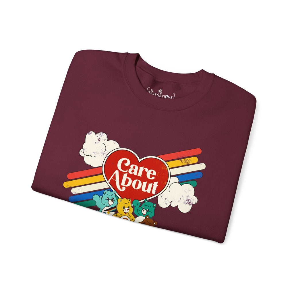 Care About Disability Rights - Retro 80s Vibe - Unisex Heavy Blend™ Crewneck Sweatshirt