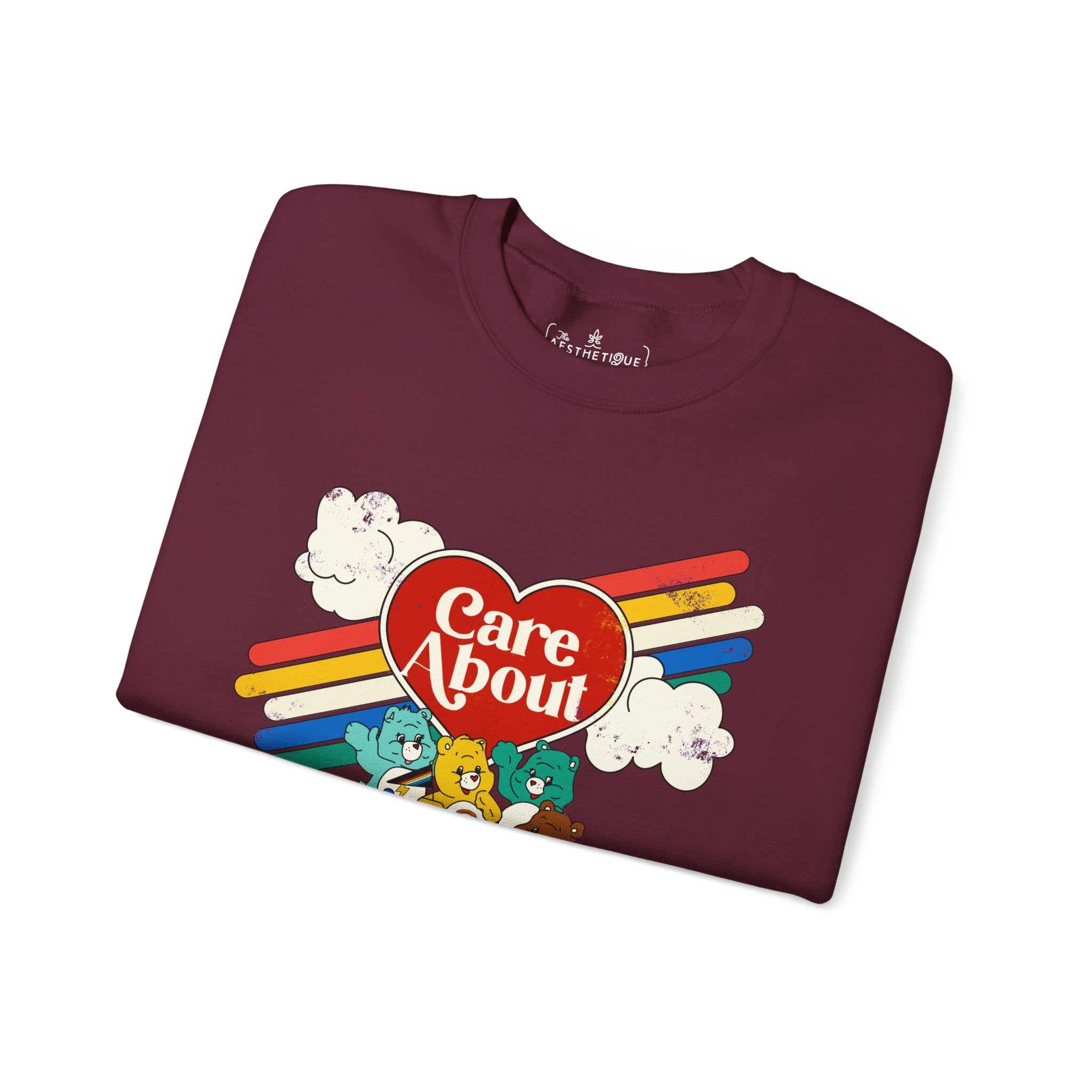 Care About Disability Rights - Retro 80s Vibe - Unisex Heavy Blend™ Crewneck Sweatshirt