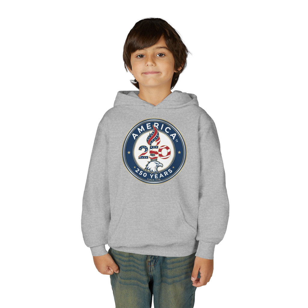Youth Hoodie - America 250 Years Patriotic Emblem