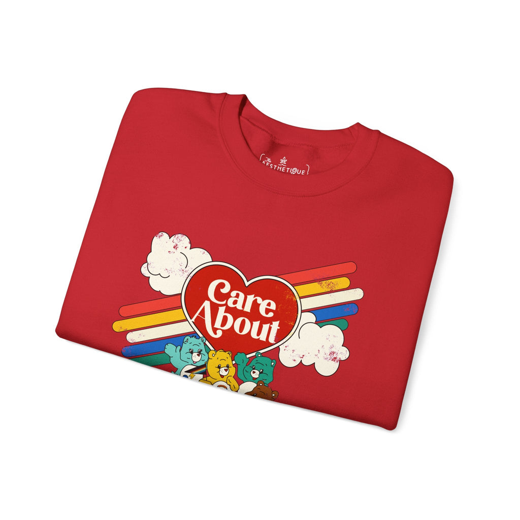 Care About Disability Rights - Retro 80s Vibe - Unisex Heavy Blend™ Crewneck Sweatshirt