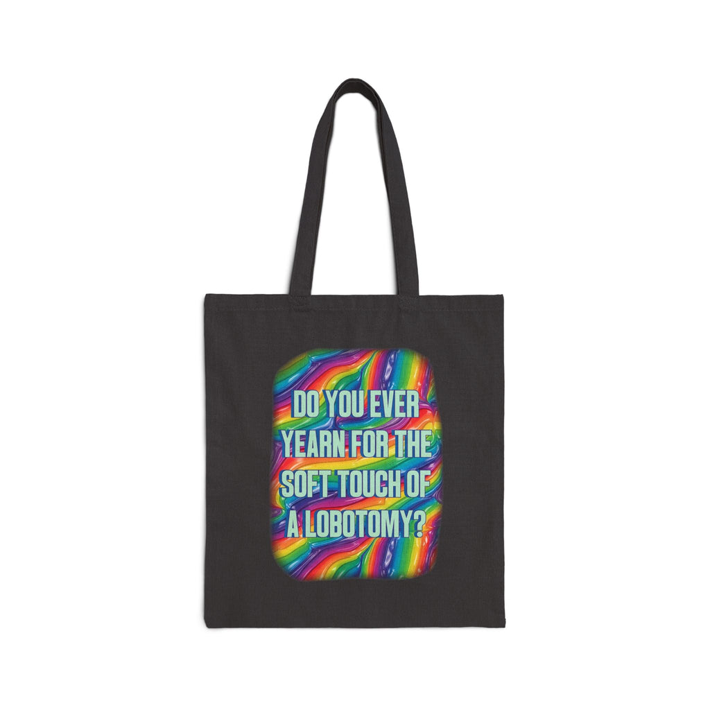 Bespattered Facade Rainbow "Lobotomy" Canvas Tote Bag Reusable Carryall