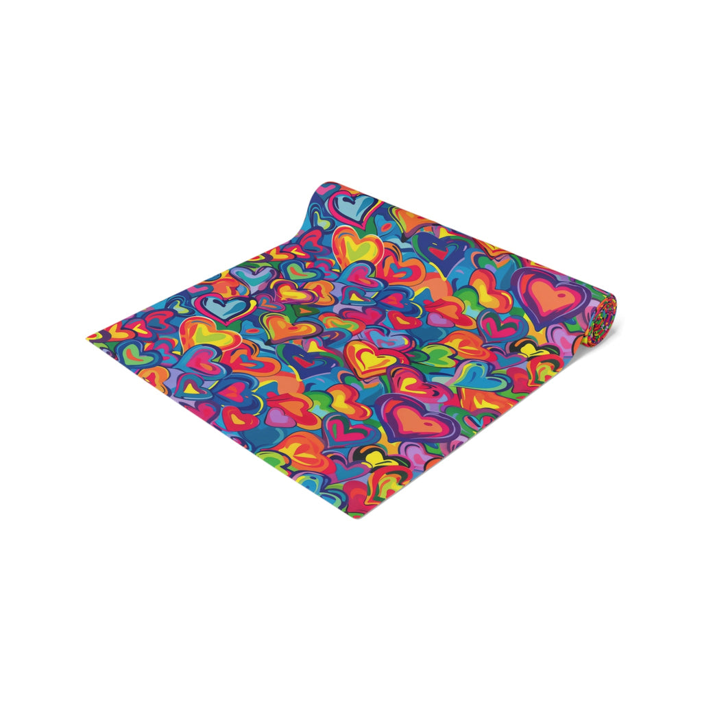 Bespattered Facade Rainbow Hearts Table Runner (2 sizes)