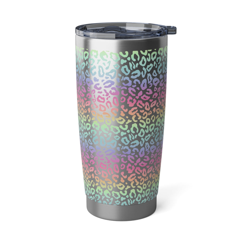 Bespattered Facade Pastel Rainbow Leopard Vagabond Spill-Resistant Lid Stainless-Steel Tumbler 20oz