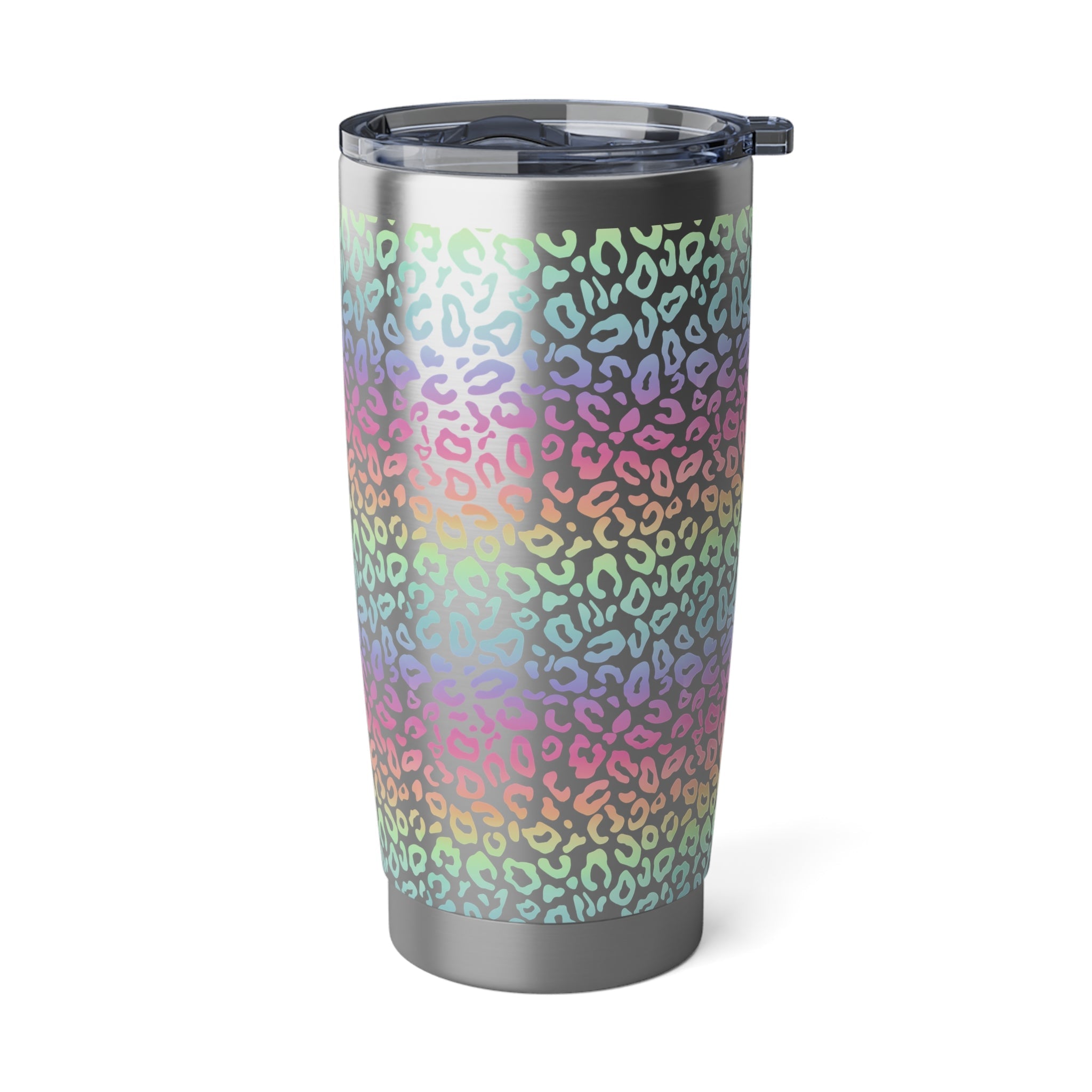 Bespattered Facade Pastel Rainbow Leopard Vagabond Spill-Resistant Lid Stainless-Steel Tumbler 20oz