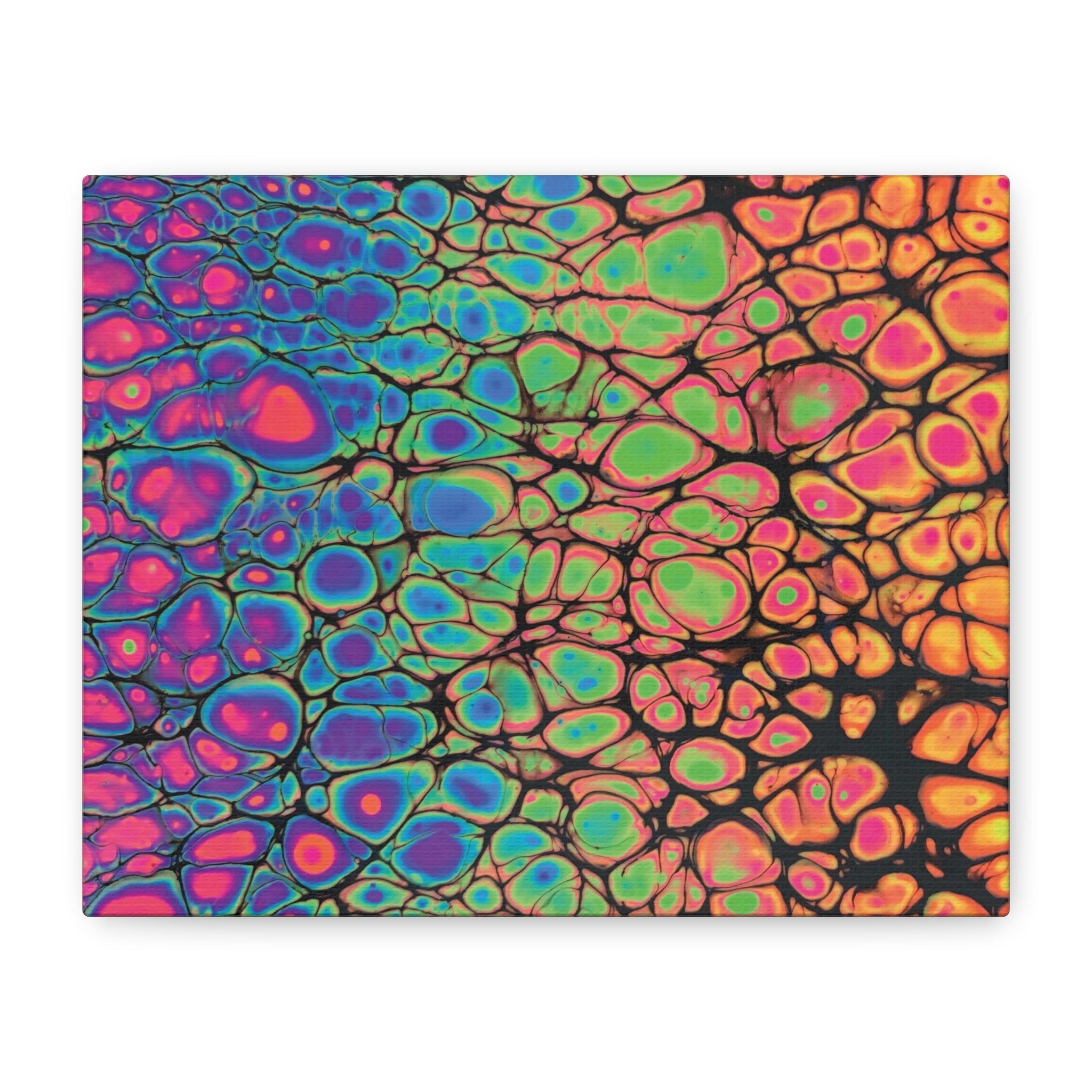 Bespattered Facade Neon Goodness Stretched Matte Canvas Art Prints | Multiple Sizes