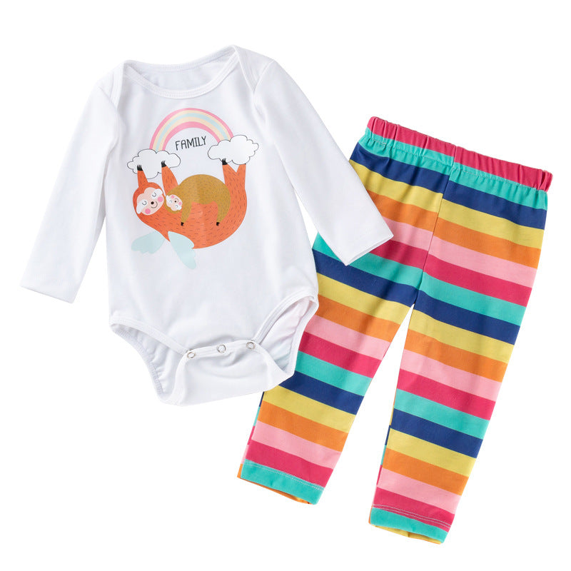 2020 New Spring Autumn Baby Cartoon Long Sleeve Set