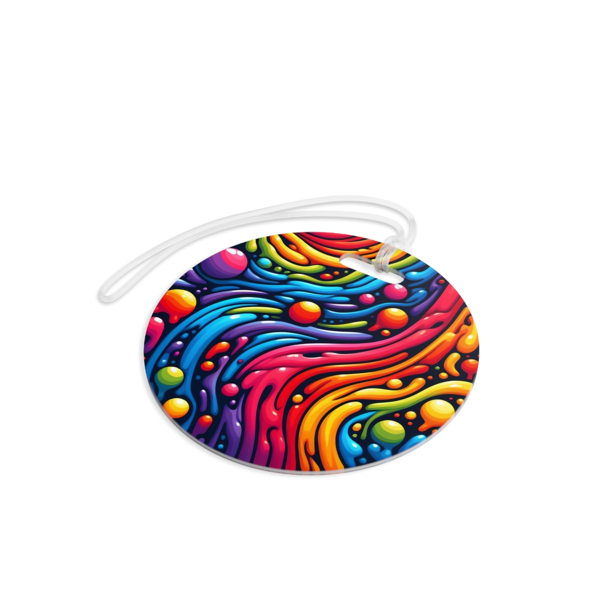 Bespattered Facade Rainbow Flow Round Luggage Tag