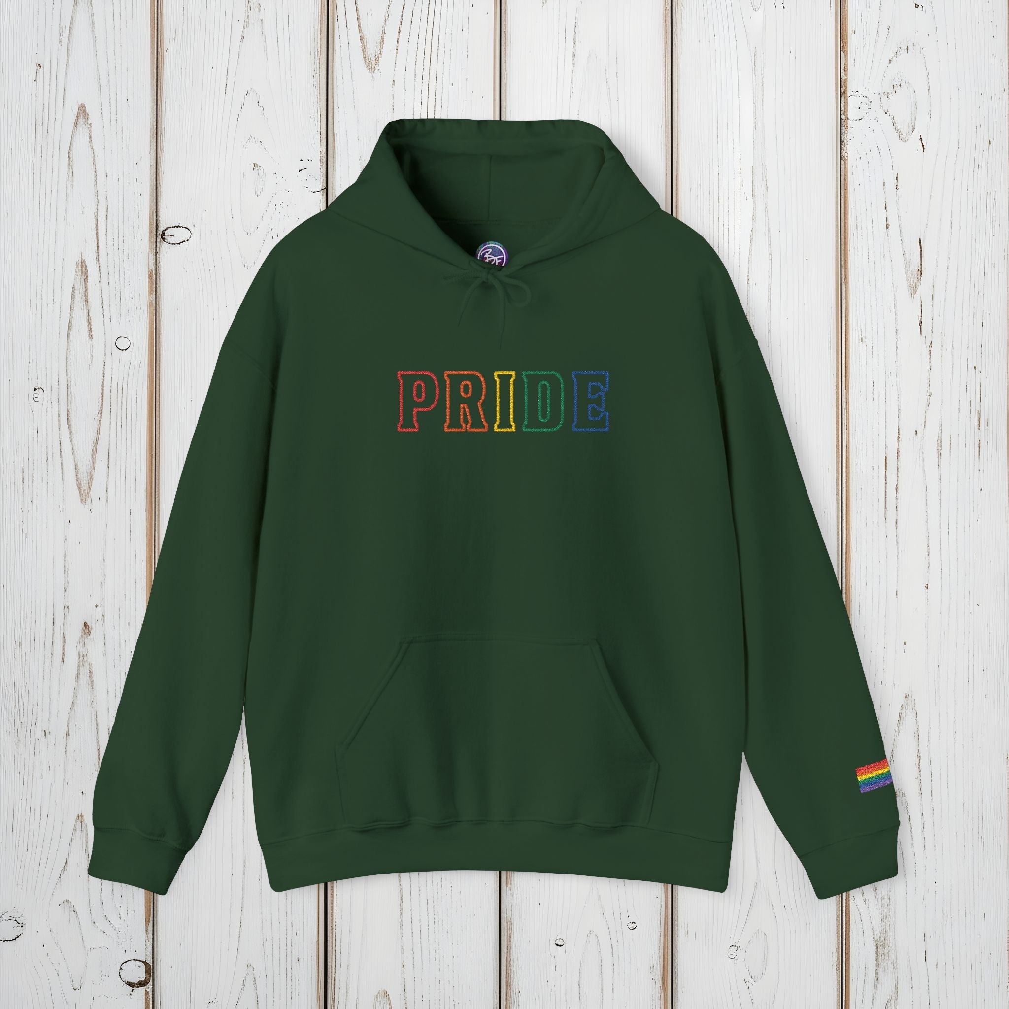 Bespattered Facade Pride Rainbow LGBTQ+ Embroidered Unisex Heavy Blend™ Hooded Sweatshirt