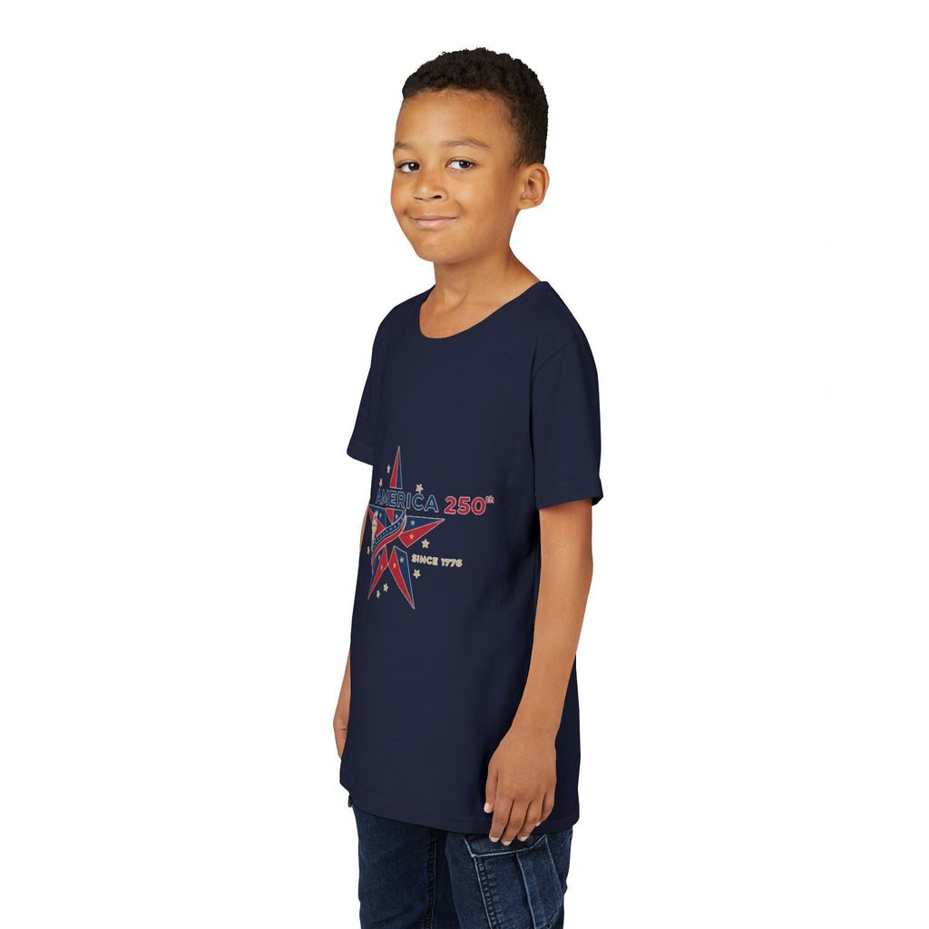 Youth Tee - "America 250" Patriotic Star Kids T-Shirt (Since 1776)