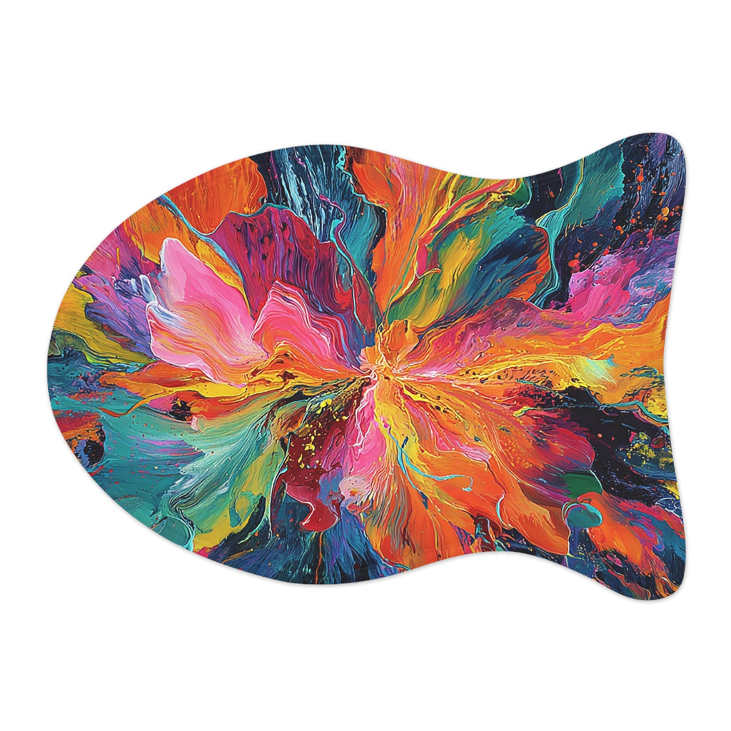 Bespattered Facade Colorful Paint Bloom Pet Feeding Mats (3 Shapes)