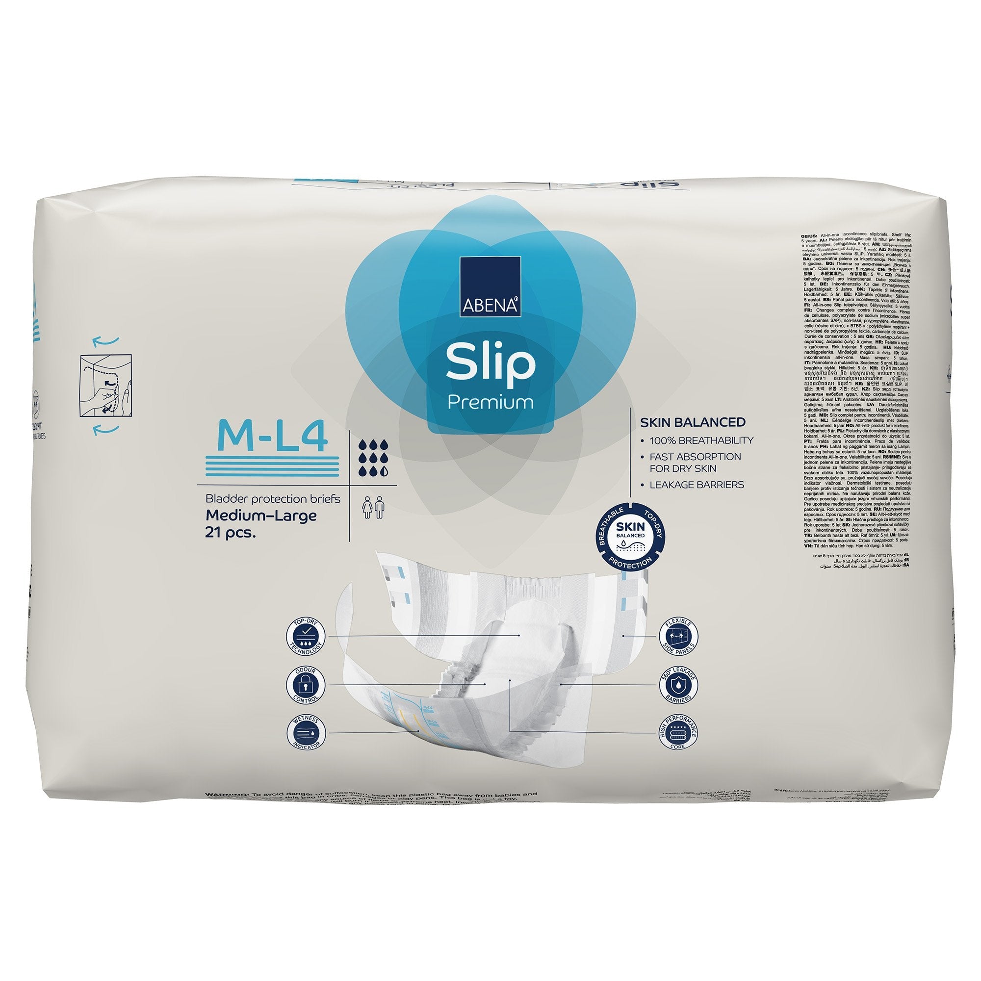 Abena® Slip Premium Flexi Fit Incontinence Briefs, M-L4 1000021166