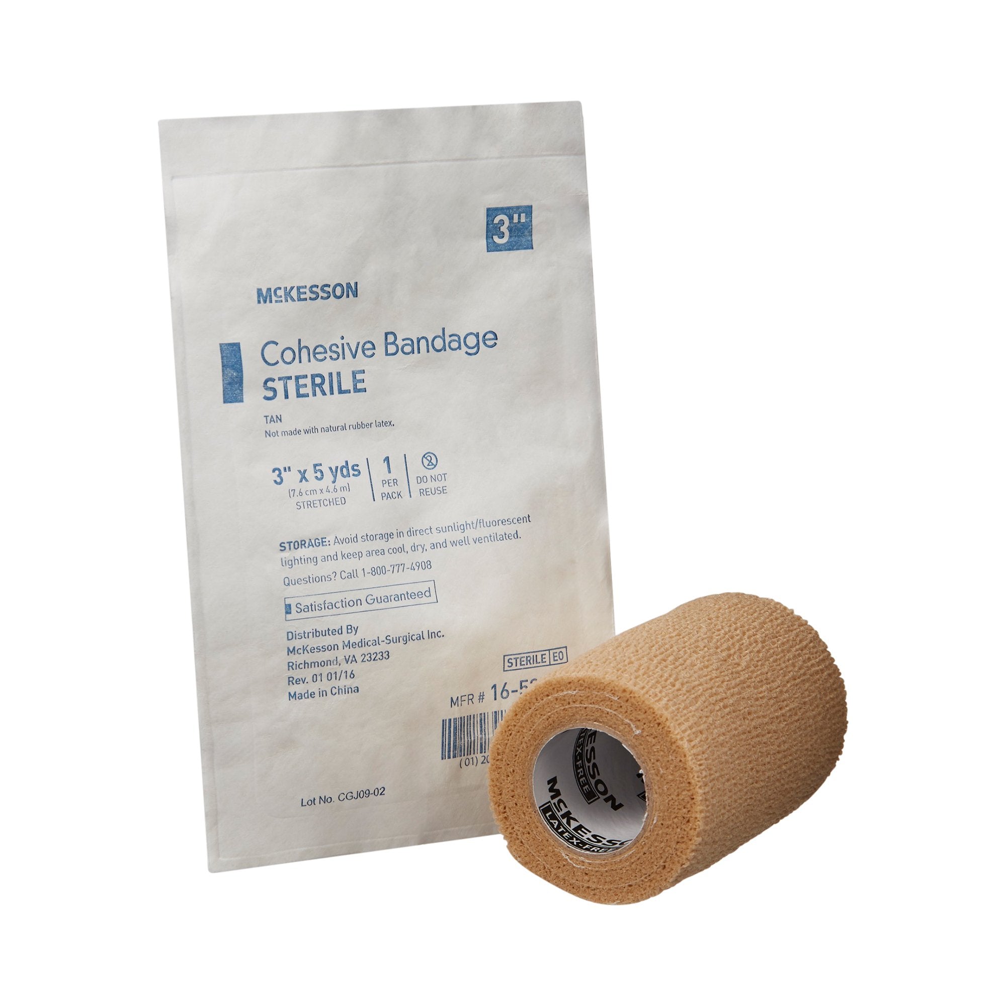 McKesson Self-adherent Closure Cohesive Bandage, 3 Inch x 5 Yard 16-53343