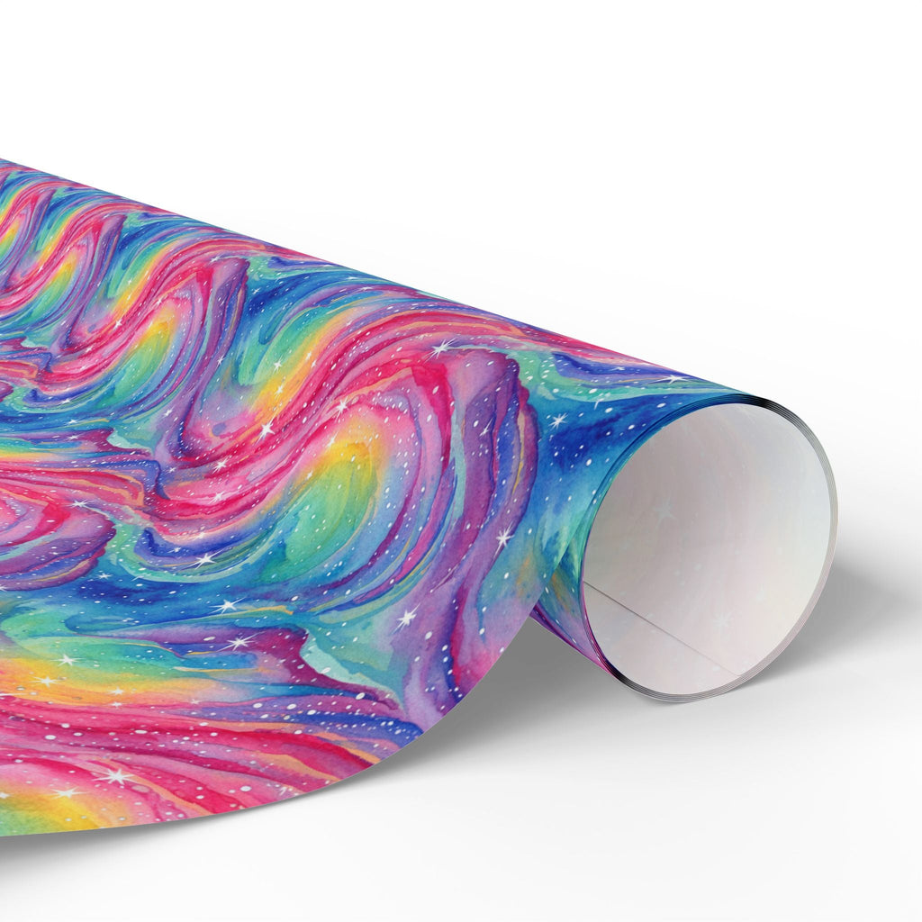 Bespattered Facade Rainbow Nebula Wrapping Paper | Three Sizes | Glossy or Matte