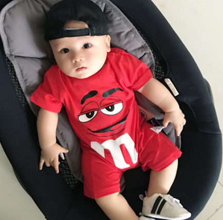 Cotton Short Sleeve Cartoon Romper Baby Set