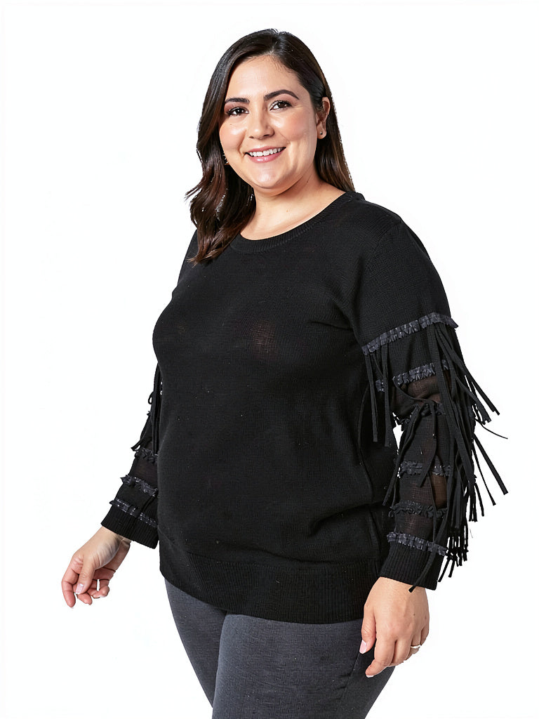 Alfani Women's Plus Size Fringe-Sleeve Sweater, Size OX