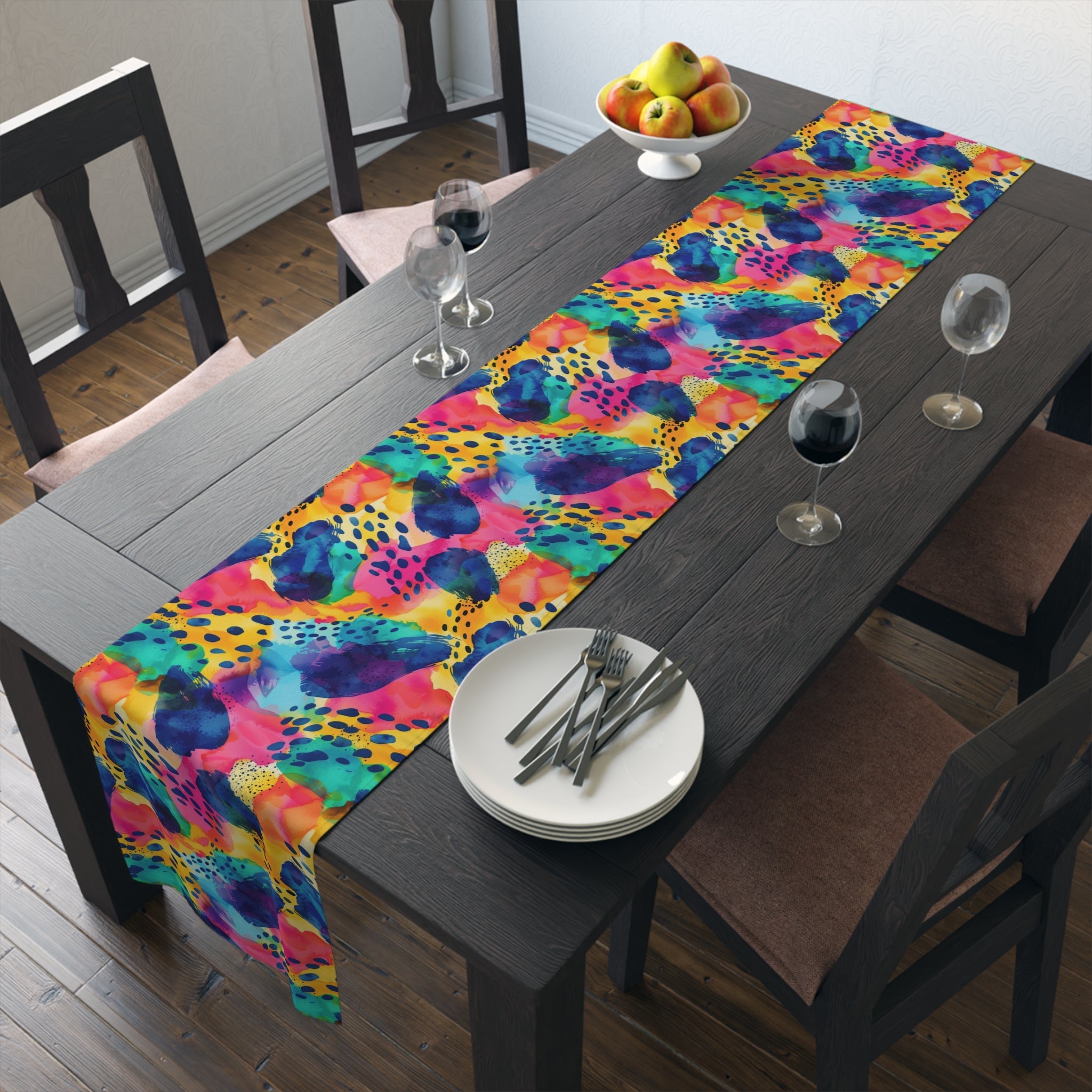 Bespattered Facade Colorful Abstract Table Runner (2 sizes)