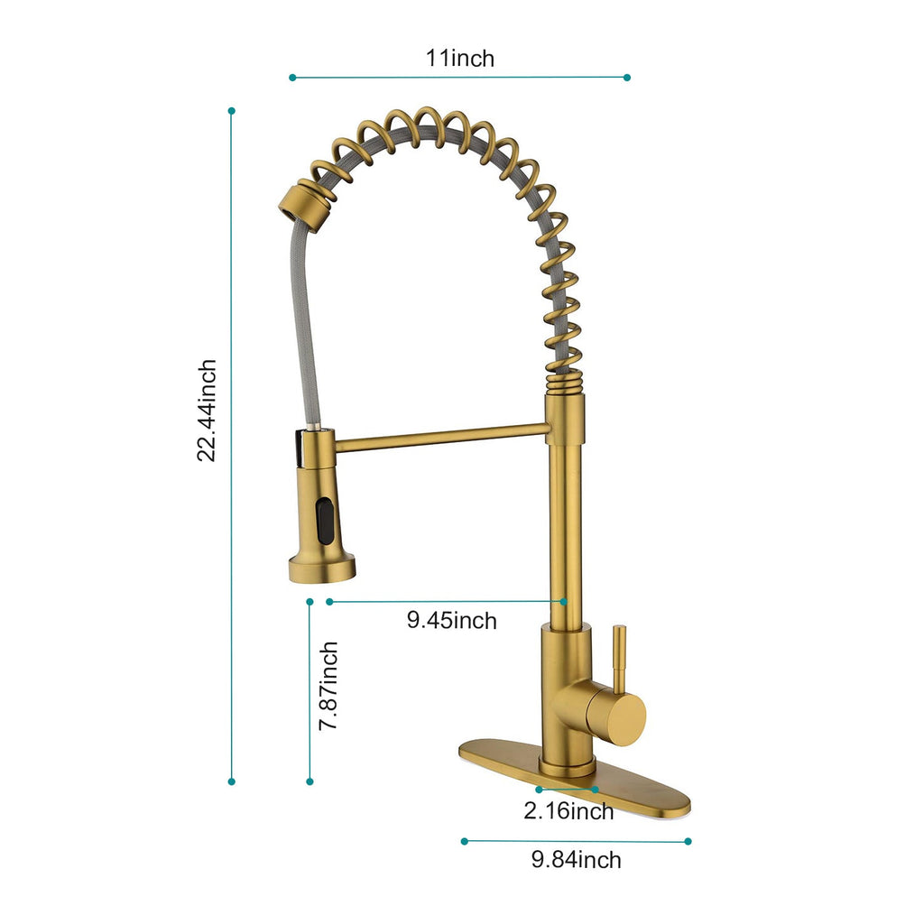 Pull down Single Handle Spring Kitchen Faucet