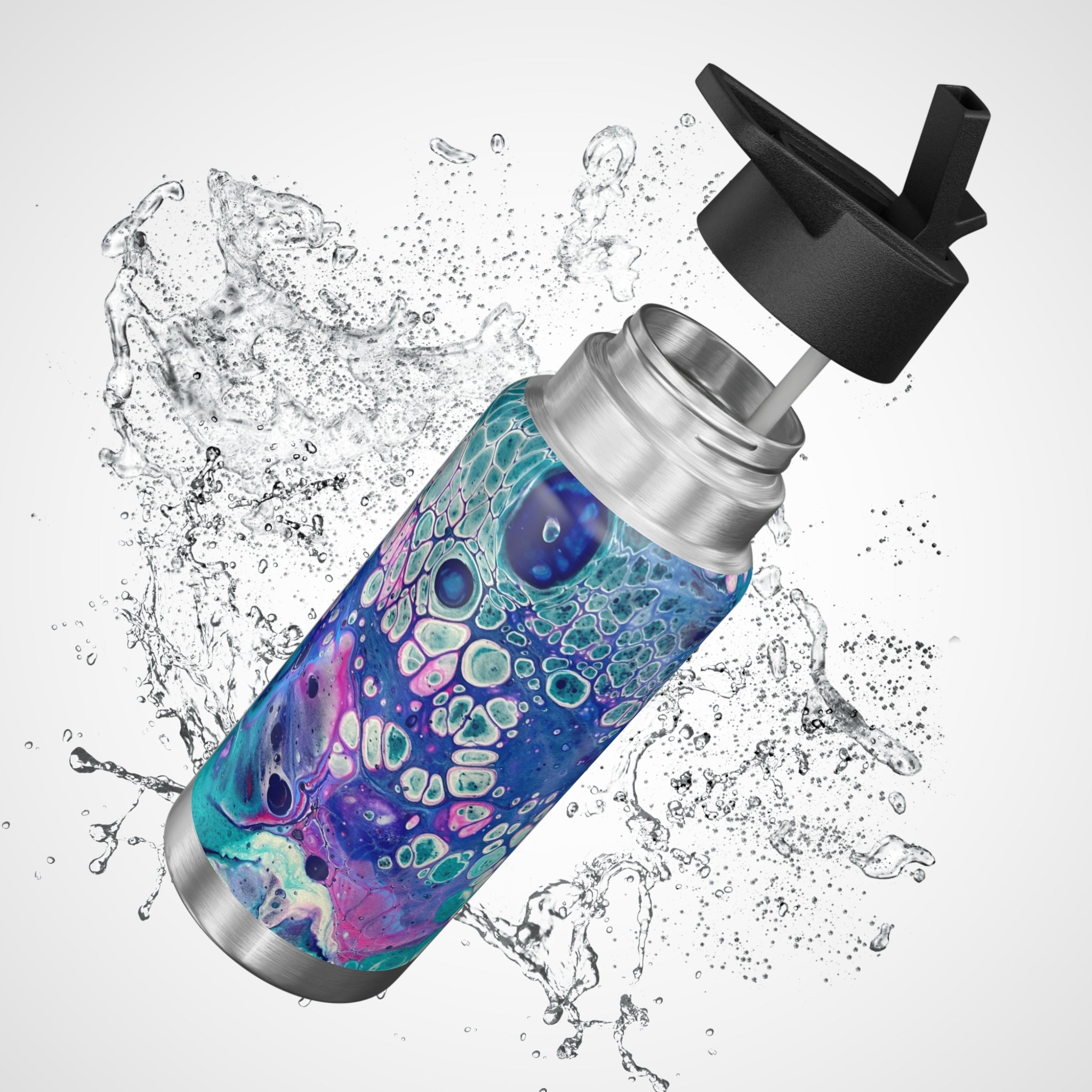Bespattered Facade Galaxy Insulated Gator Flip-Top Stainless-Steel Tumbler 32oz