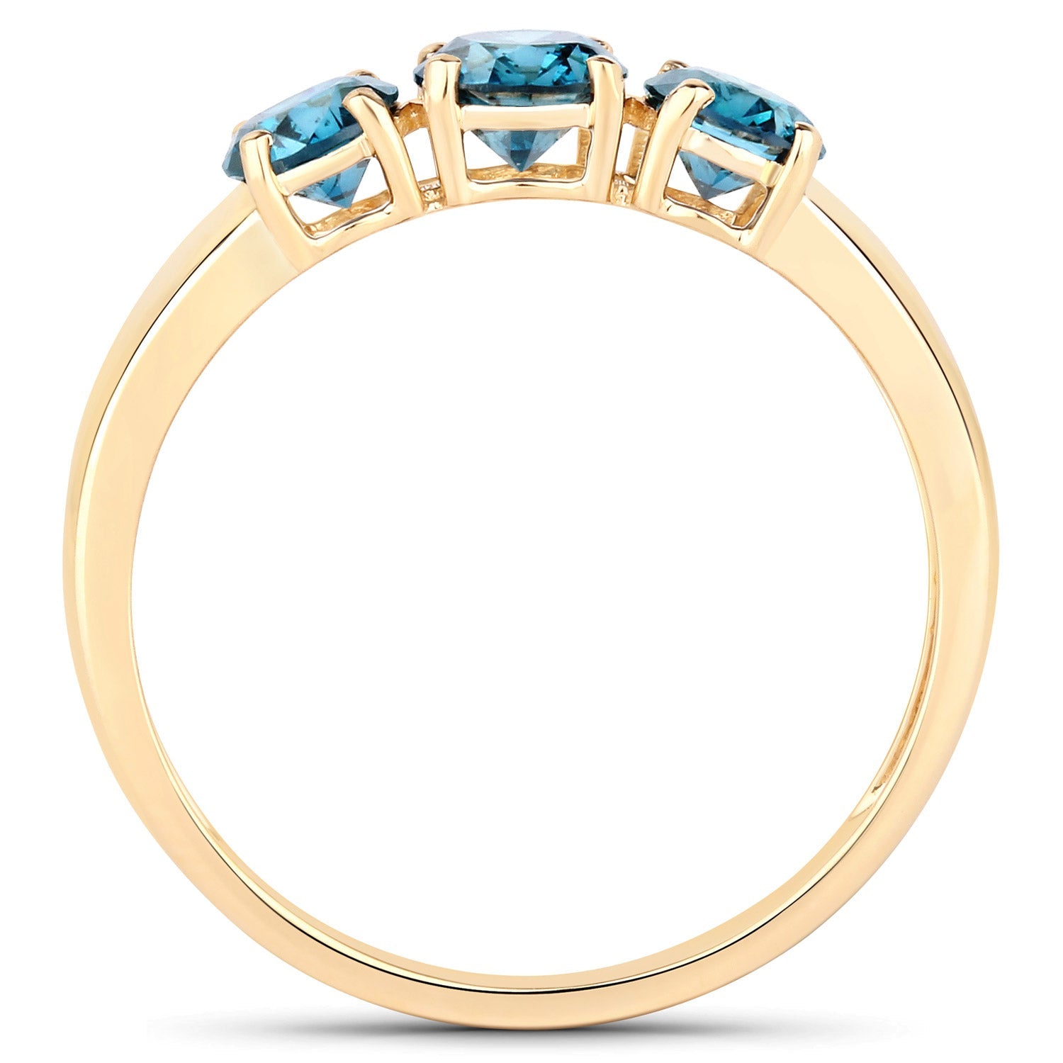 1.03 Carat Genuine Blue Diamond 14K Yellow Gold Ring