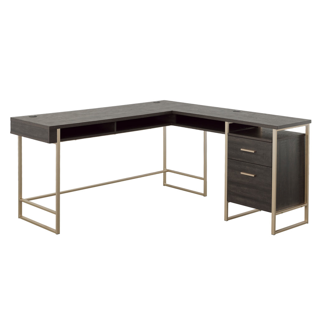 L-Shaped Desk, Black finish