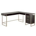 L-Shaped Desk, Black finish