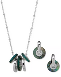Anne Klein 2-PC. Set Stone Multi-Ring Pendant Necklace and Matching Drop Earring