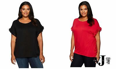Love Scarlett Women's Plus Size Fringe Accent Tees