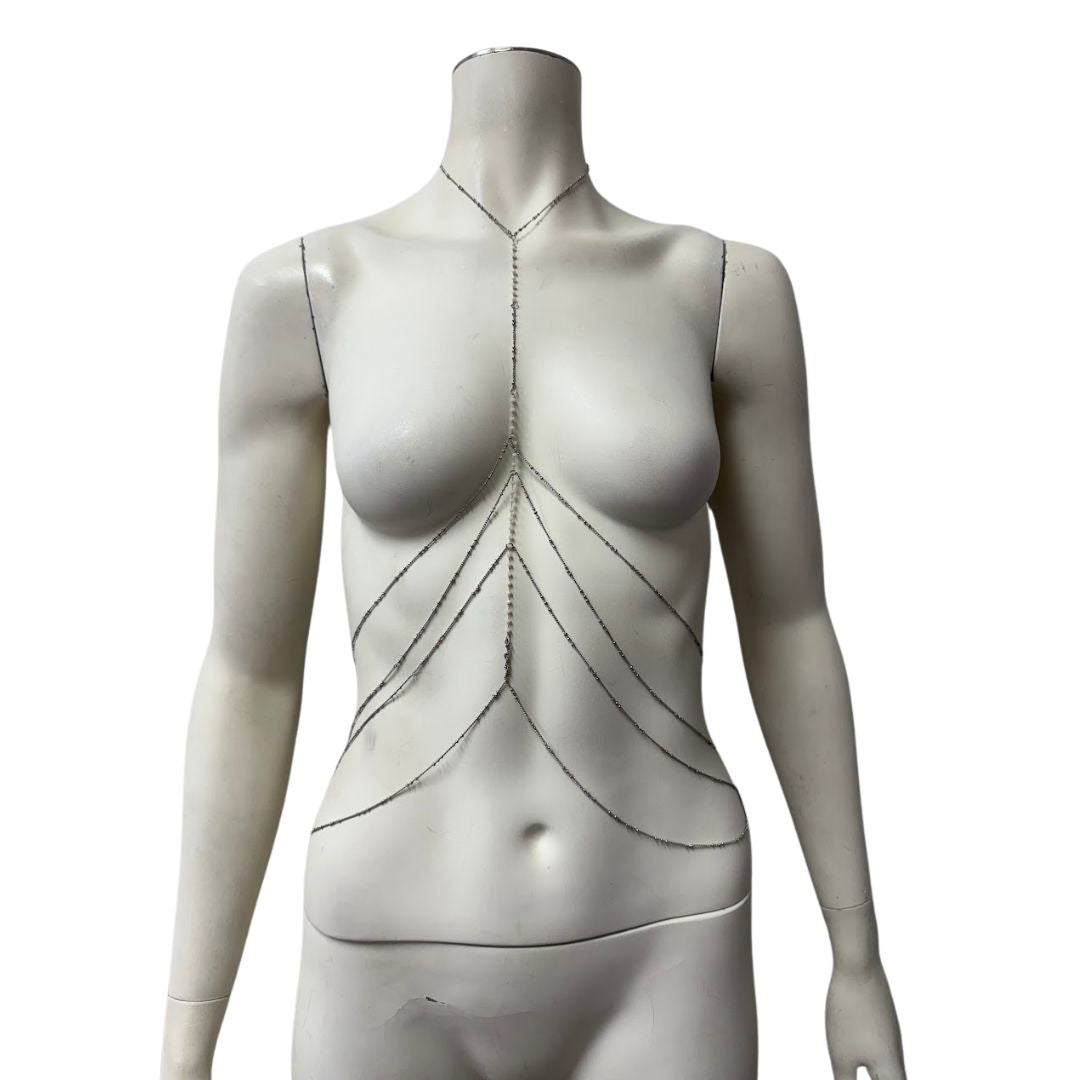 LulusComing Out of My Cage Silver Beaded Bodychain