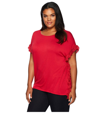 Love Scarlett Women's Plus Size Fringe Accent Tees