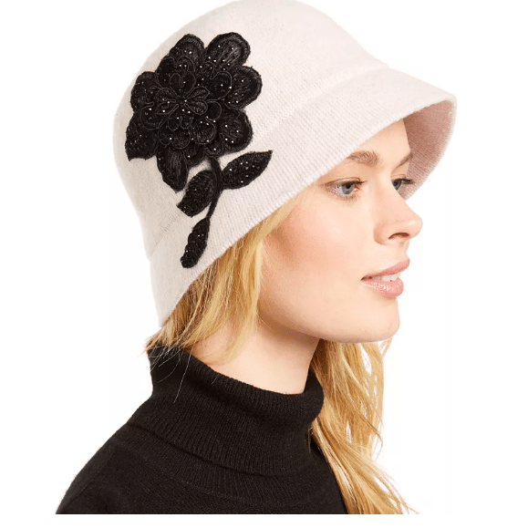 August Hat Company August Hats Wool Blend Applique Melton Cloche Hat