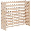 96 Bottle Stackable Modular Wine Rack, 8-Tier Wine Bottle Holder,Solid Wood Floor Freestanding Wine Storage Rack For Pinot Noir bottles,For Kitchen, Cellar, and Bar, Natural