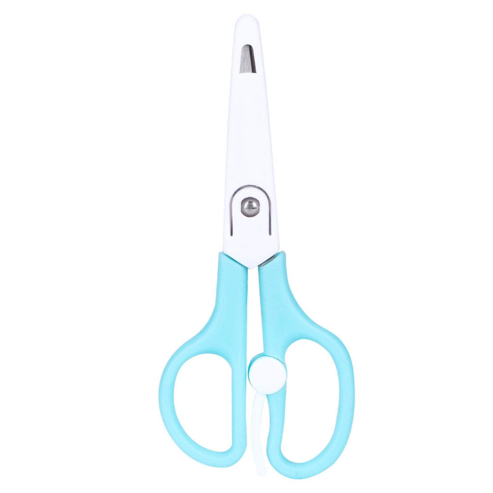 Blue And Red Baby Food ScissorsBaby Food ScissorsPortable Stainless Steel Scissor Children Safety Food Cutter with Cover for Baby Infant Complementary Food(Blue)