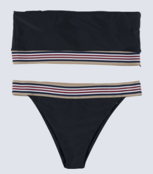 New Solid Color Strapless Bikini Swimwear for Women