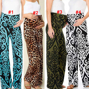 New Bohemian Print Leopard Wide Leg Pants for Women