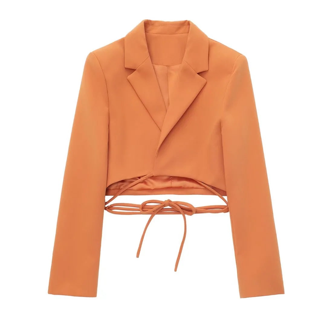 Women's Bow Tie Blazer and Culotte Set