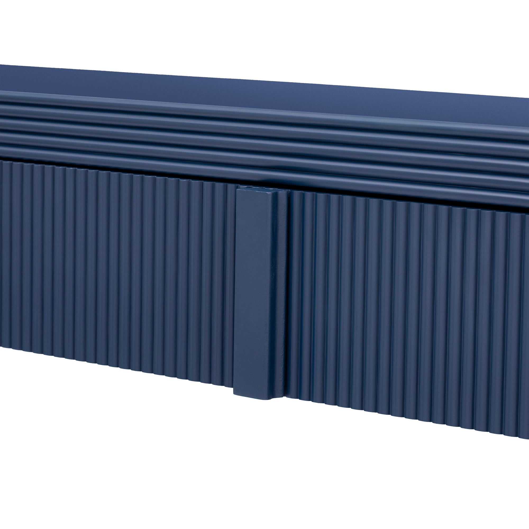 TREXM Modern Console Table with 2 Storage Drawers, Fluted Entryway Table with Rounded Silhouette for Hallway Living Room and Entryway (Navy Blue)
