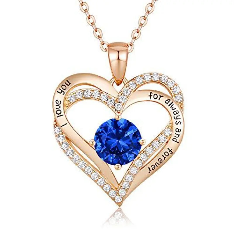 Diamond Zircon Heart Pendant Women's Clavicle Necklace