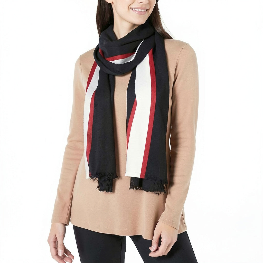 Calvin Klein Varsity-Stripe Lightweight Scarf One Size